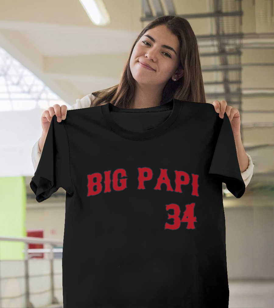 Boston Red Sox David Ortiz Big Papi 34 Jersey Men Size Softball T-Shirt
