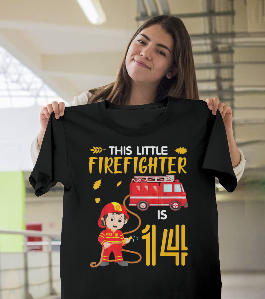 This Little Firefighter Is 4 Firetruck T-Shirt