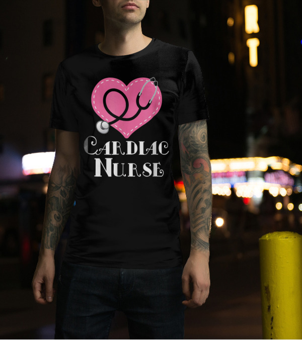 Cardiac Nurse Heart Stethoscope T-Shirt