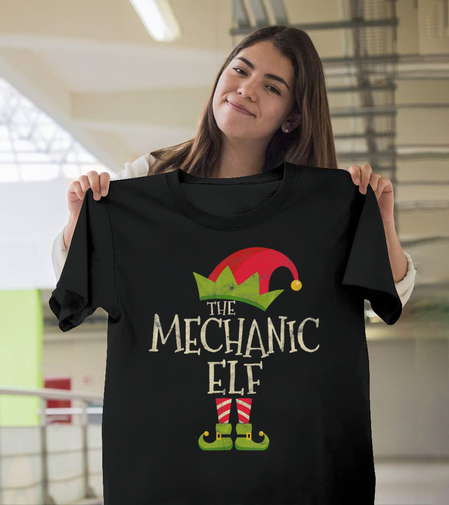 The Mechanic Elf Costume Family Group Christmas T-Shirt