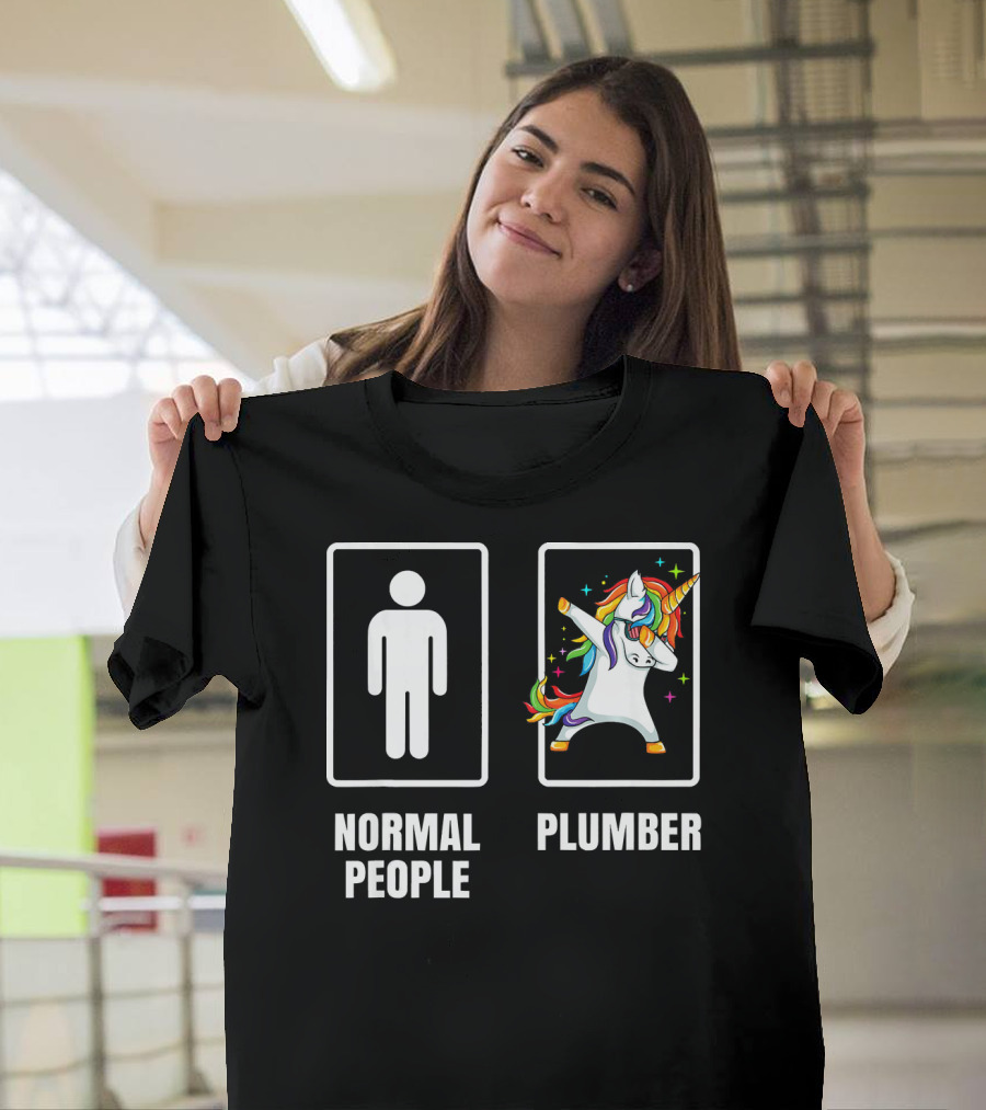 Normal People Plumber Dabbing Unicorn T-Shirt