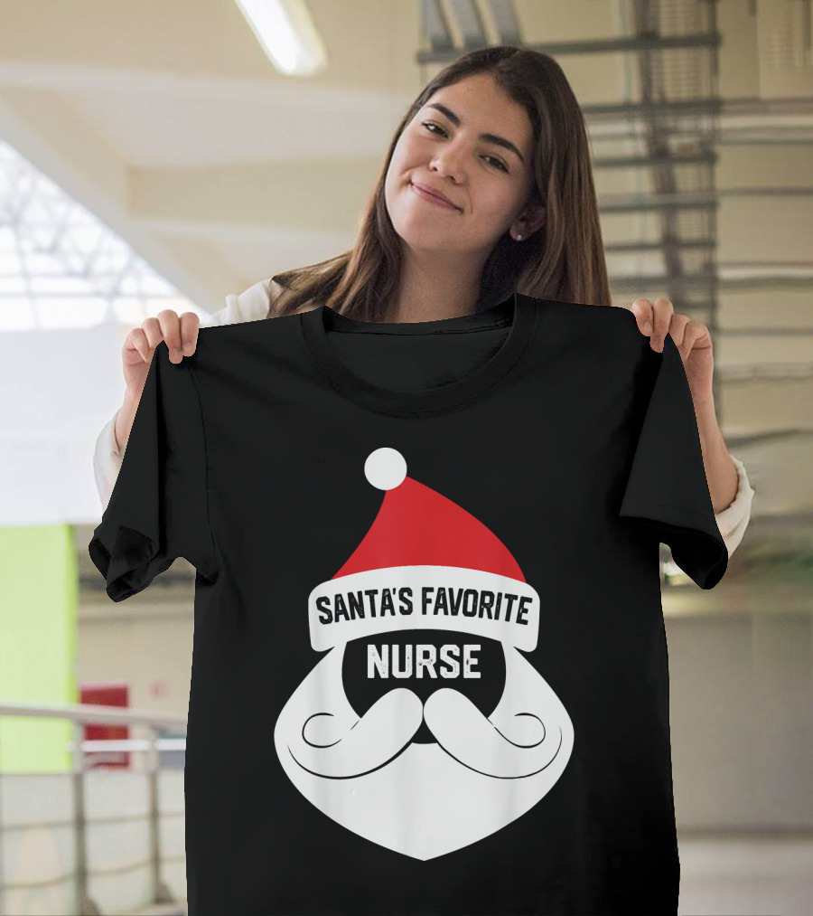 Santa's Favorite Nurse Christmas Nurse Gift T-Shirt