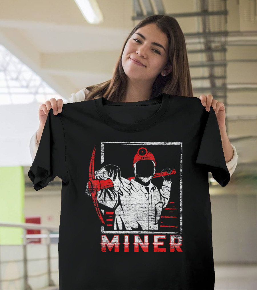 Gold Coal Miner Mining Pickaxe Profession T-Shirt