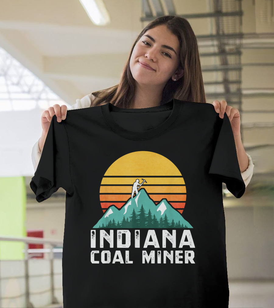 Indiana Coal Miner Eighties Mountain Sunset Vintage T-Shirt