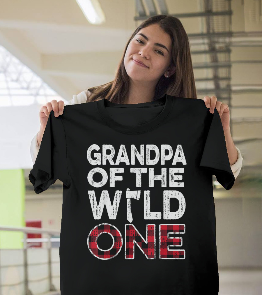 Grandpa Of The Wild One Lumberjack Plaid T-Shirt