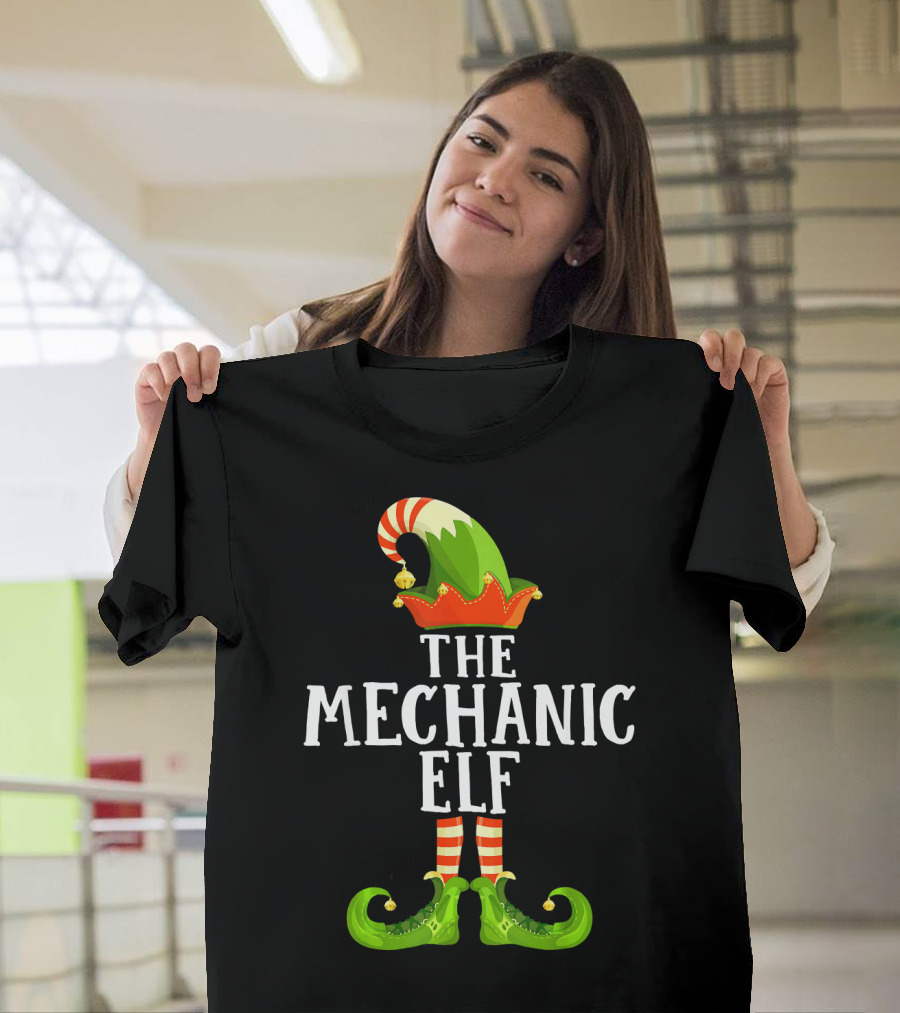 The Mechanic Elf Festive Outfit with Striped Stockings and Pointy Shoes T-Shirt