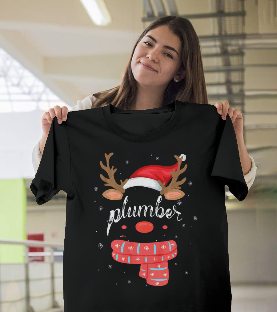 Plumber Reindeer Christmas Matching Squad Holiday T-Shirt