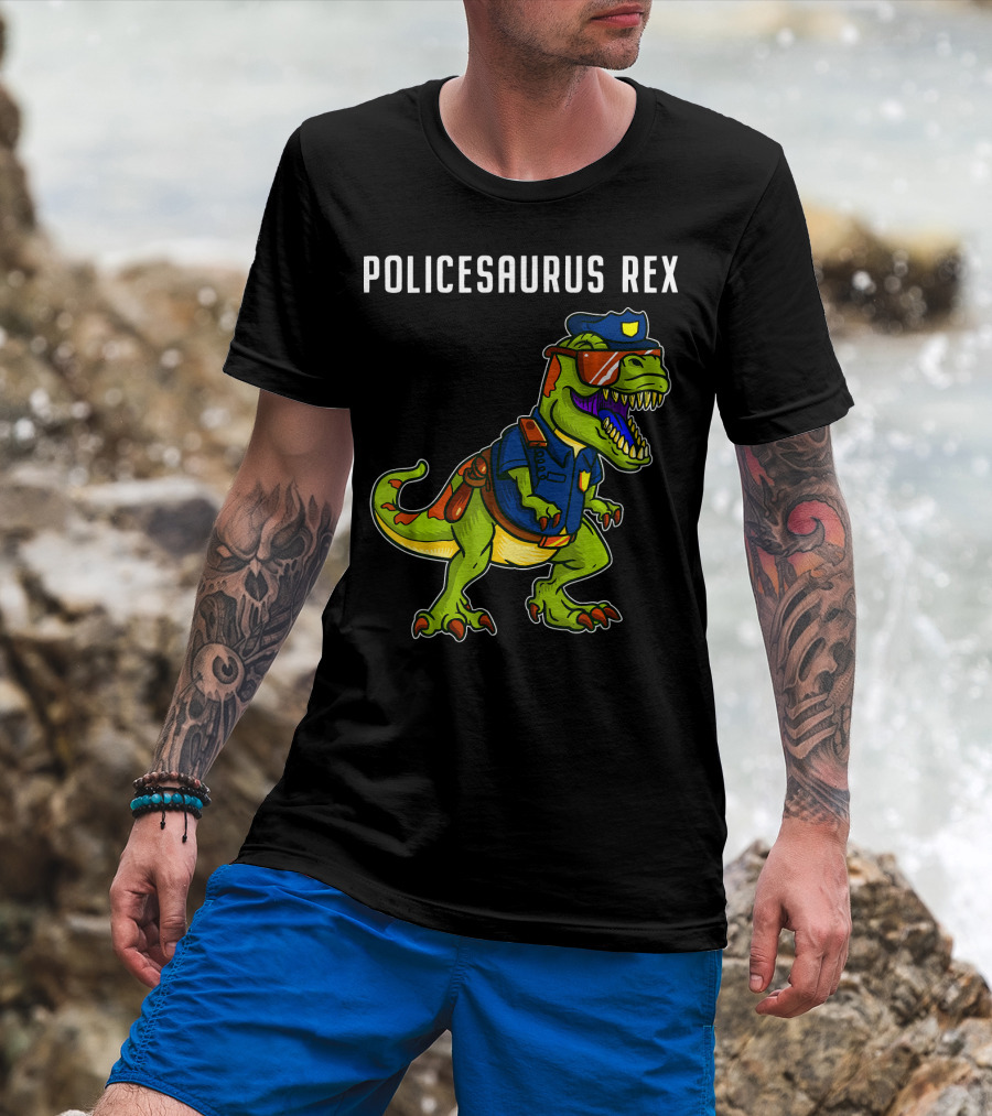 POLICESAURUS REX Dinosaur Officer T-Shirt