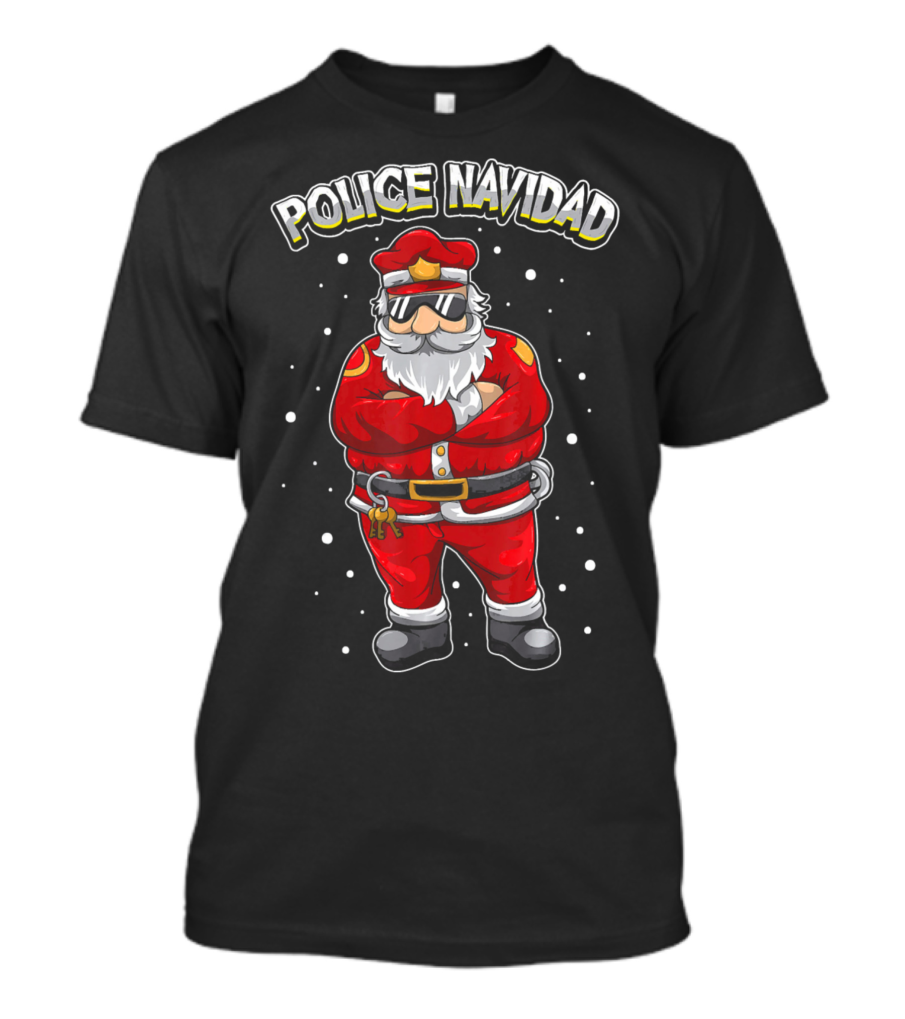 Police Navidad Felize Navidad Merry Santa Claus Christmas T-Shirt