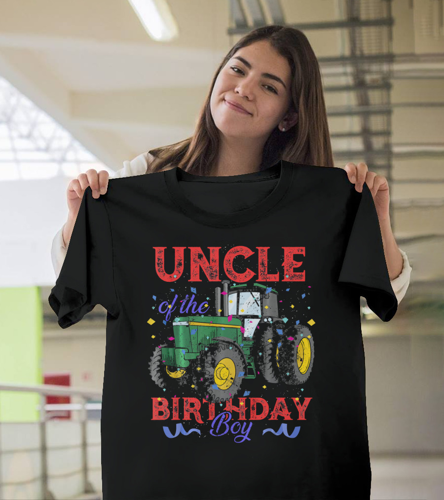 UNCLE of the Birthday Boy Tractor Party T-Shirt