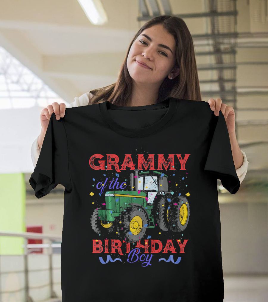 GRAMMY of the BIRTHDAY Boy Tractor Party T-Shirt