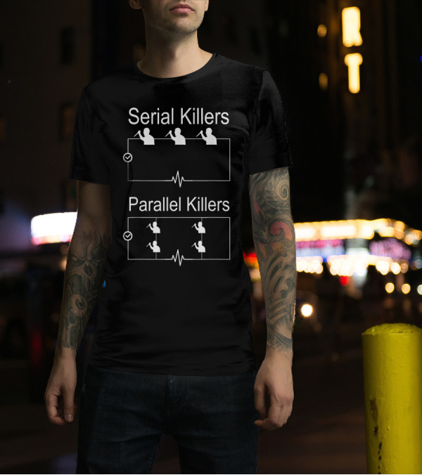 Serial Killers Parallel Killers Diagram With Weapon T-Shirt