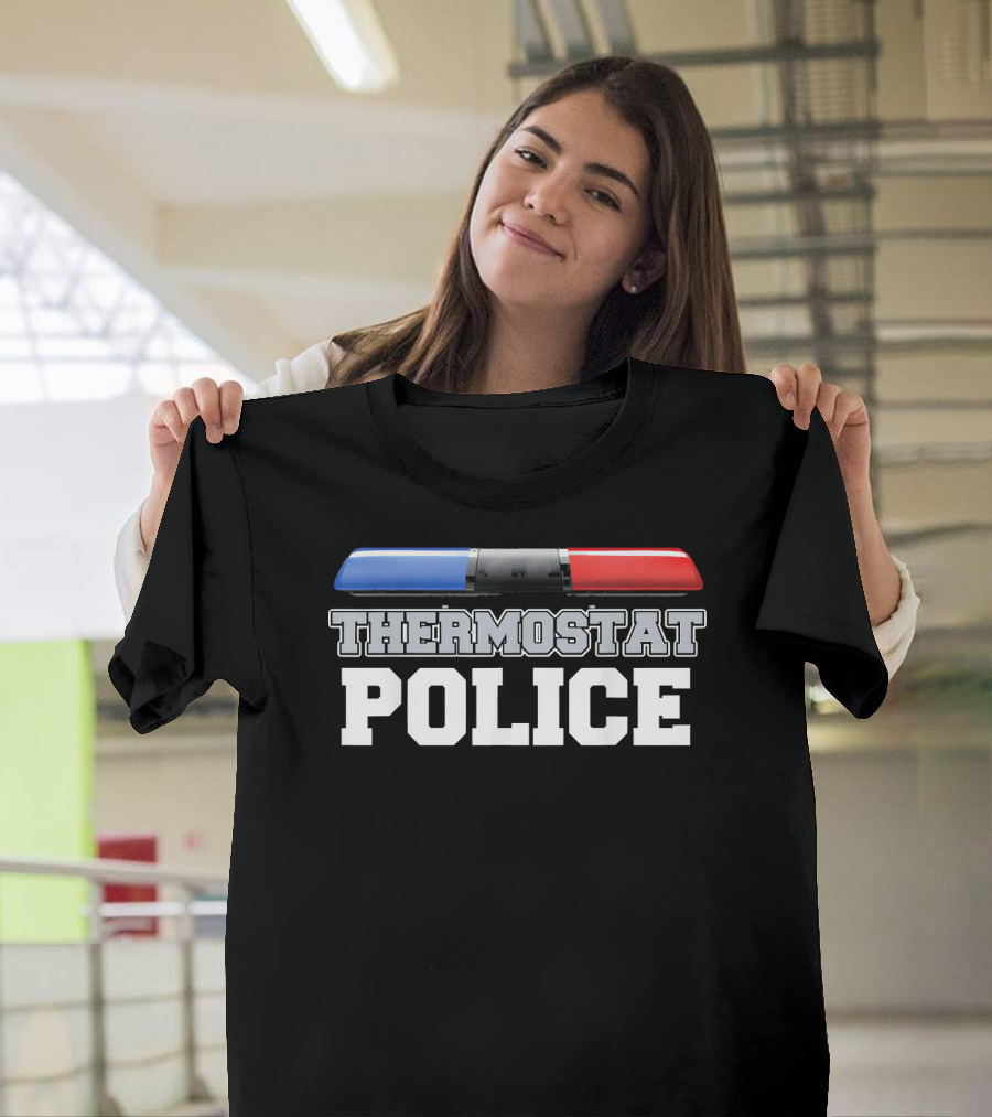 THERMOSTAT POLICE Red Blue Lights T-Shirt