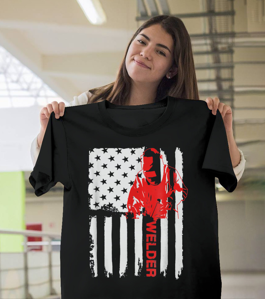 Welder American Flag USA T-Shirt