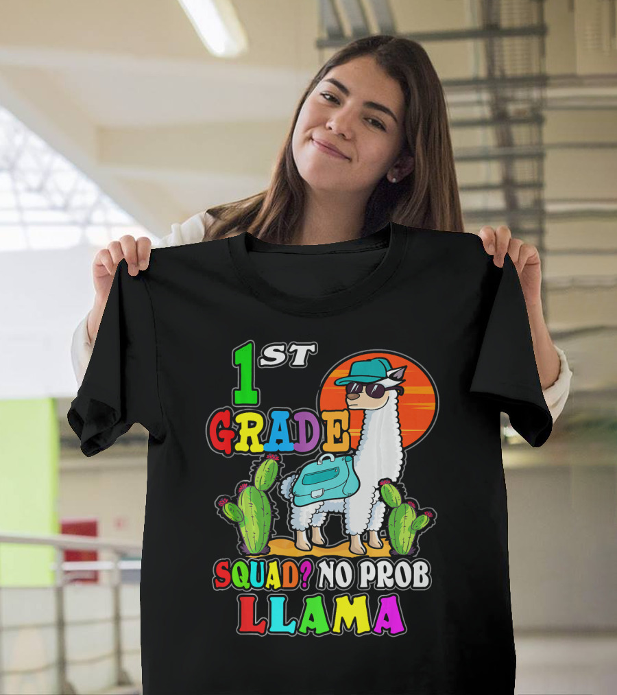 1st Grade Squad No ProbLlama First Day School T-Shirt