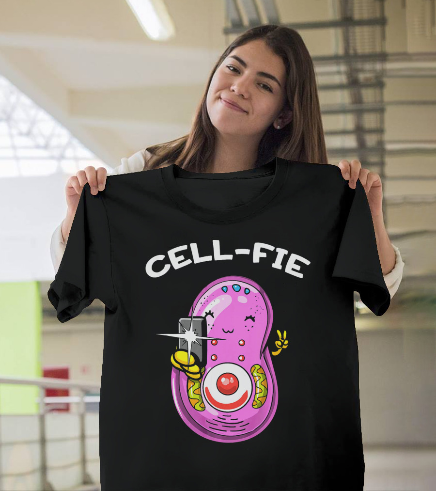 Cell Fie Biology Funny Science Teacher Microorganism Selfie T-Shirt