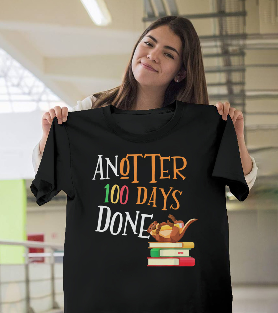 ANOTTER 100 Days Done of School Teacher Books Stack T-Shirt