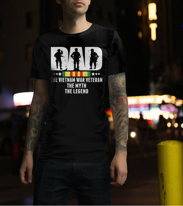 Dad Vietnam War Veteran The Myth The Legend Silhouette T-Shirt