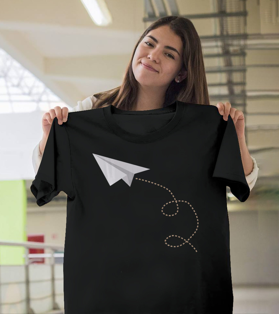 Flying Paper Airplane Awesome Plan Path T-Shirt