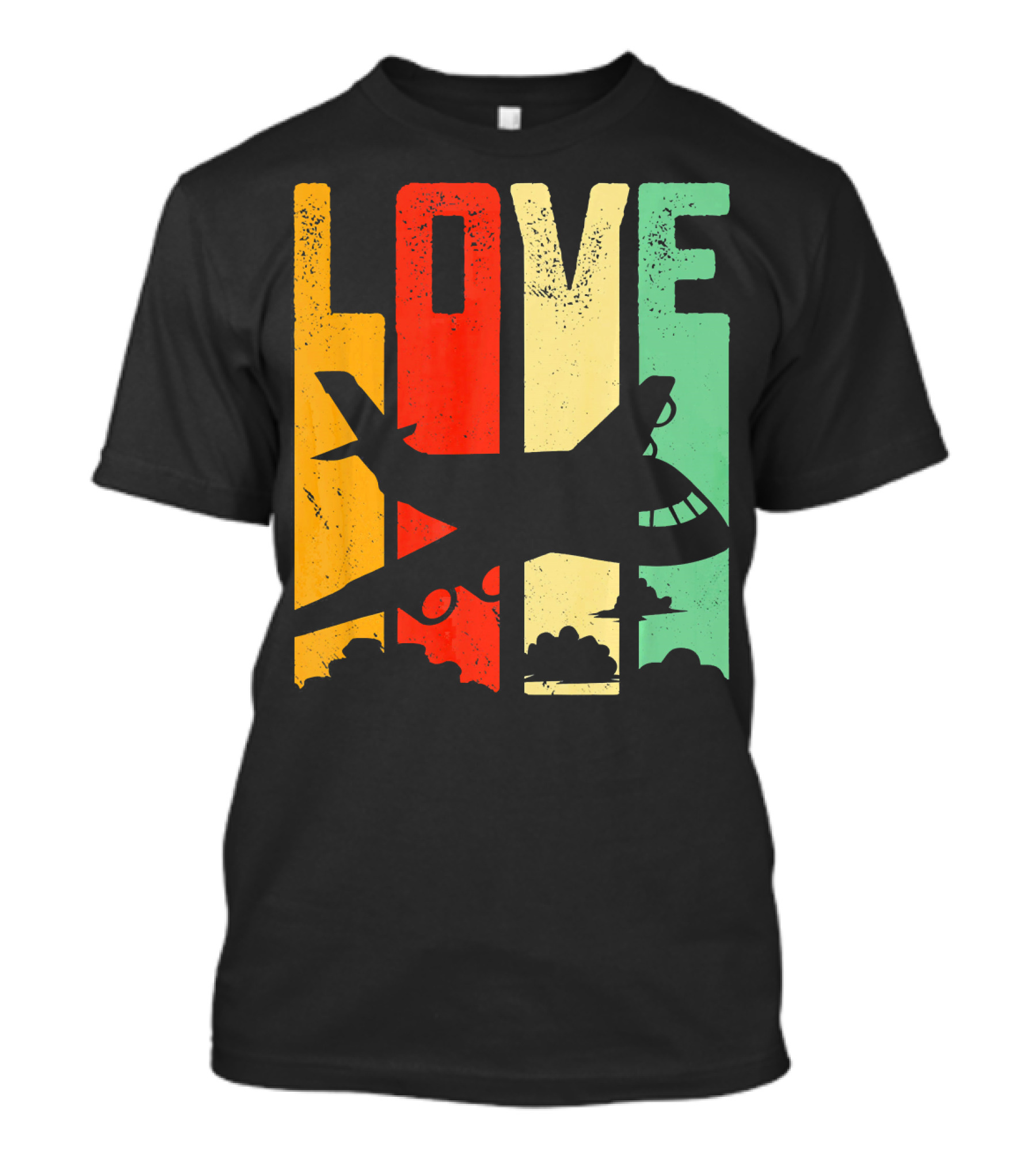 Love Airplane Cool Pilot Flying Vintage T-Shirt