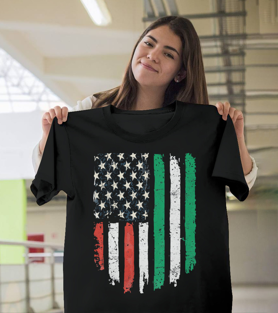 Nigerian American Flag USA Nigeria Heart T-Shirt