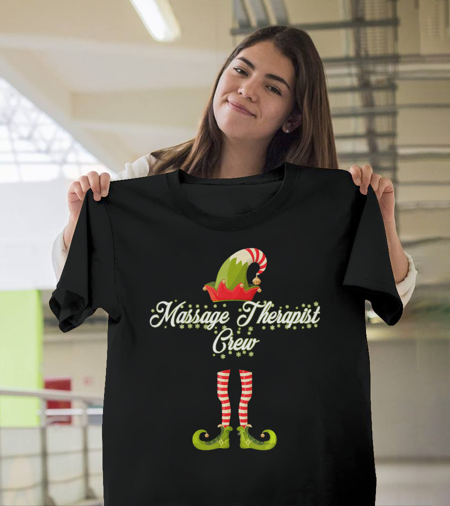 Massage Therapist Crew Elf Holiday Costume T-Shirt