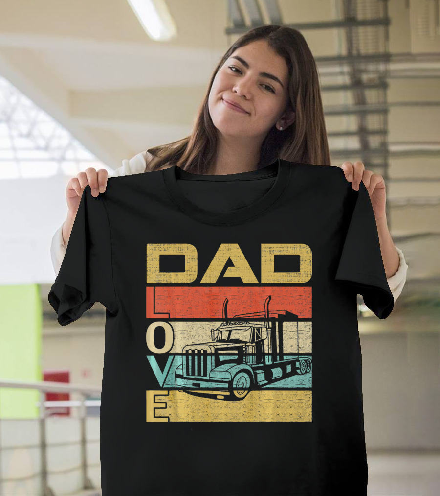Retro Vintage Dad Love Trucker T-Shirt