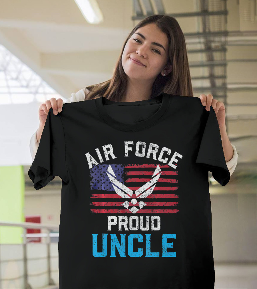AIR FORCE PROUD UNCLE AMERICAN FLAG T-Shirt