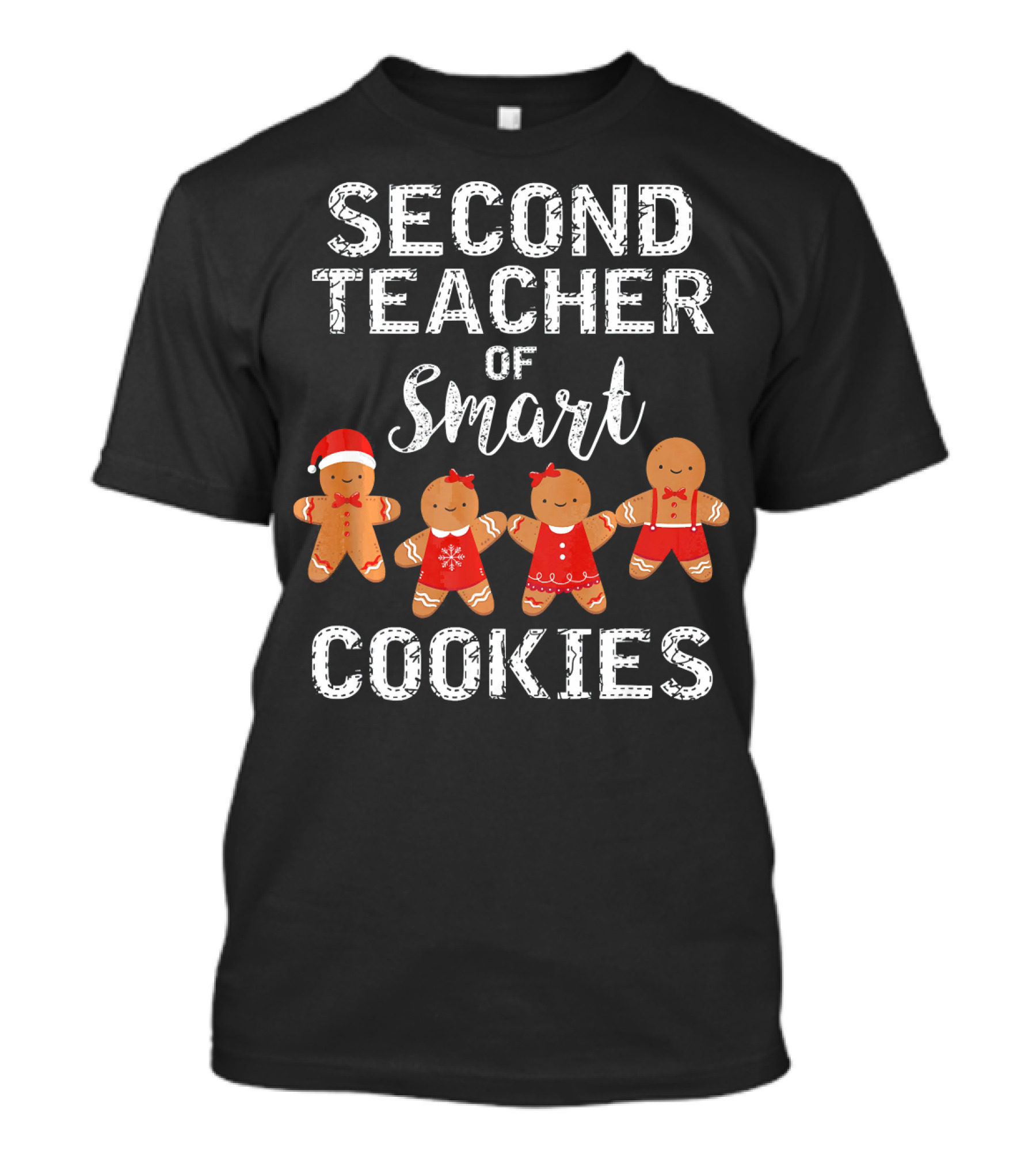 SECOND TEACHER OF SMART COOKIES Gingerbread Family Christmas T-Shirt
