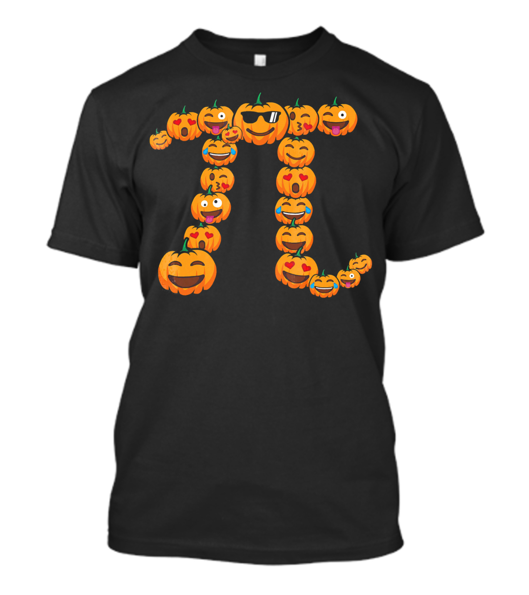 Pumpkin Pi Emojis Math Nerd Halloween Faces T-Shirt