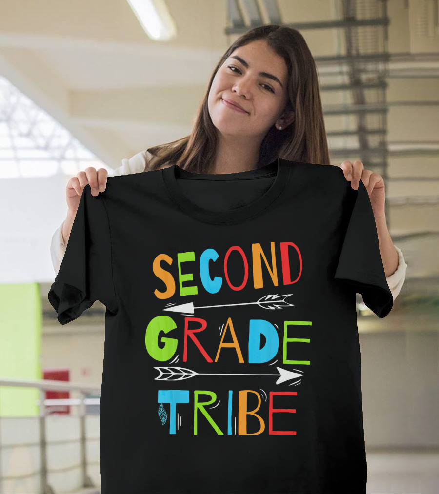 Second Grade Tribe with Colorful Arrows and Feather Accents T-Shirt