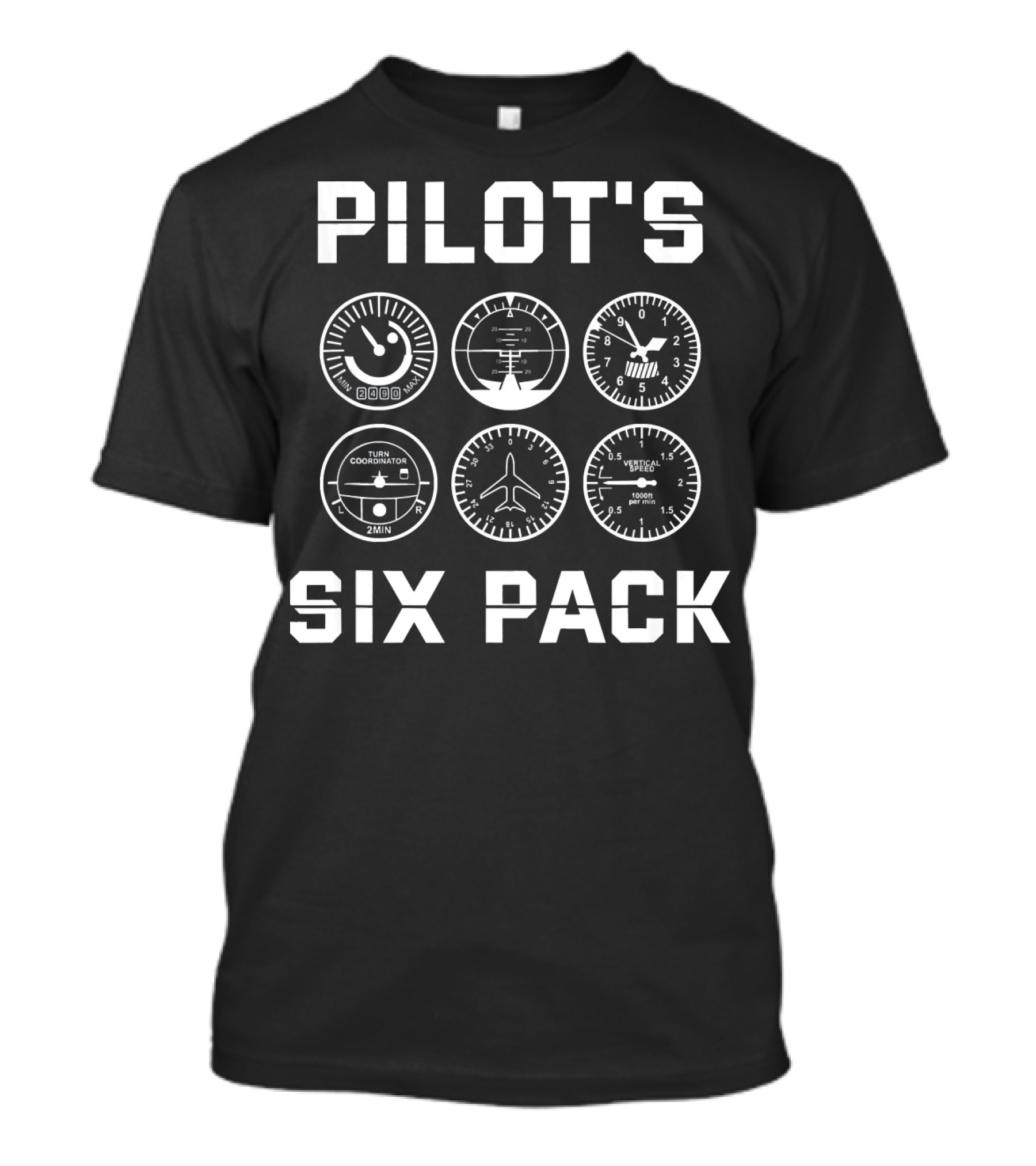 Pilot's Six Pack Instrument Panel Avionics Instruments T-Shirt
