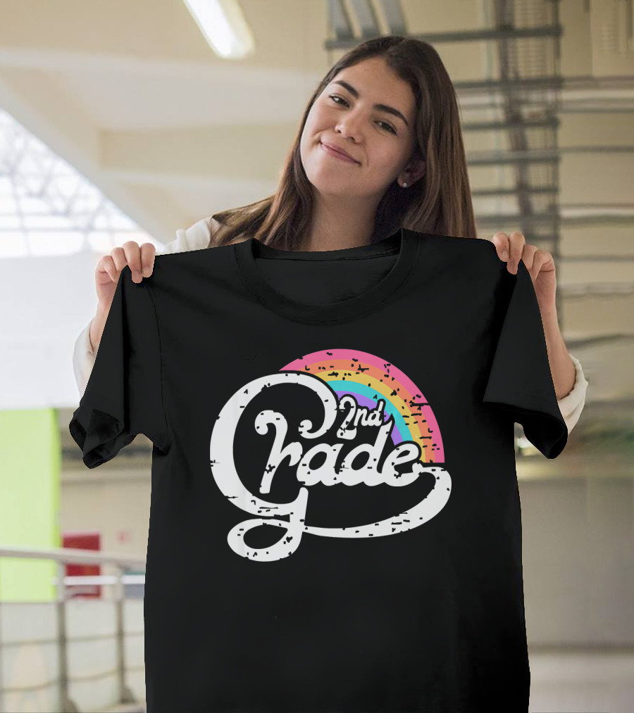 Second Grade 2nd Grade Rainbow Girls Teacher T-Shirt