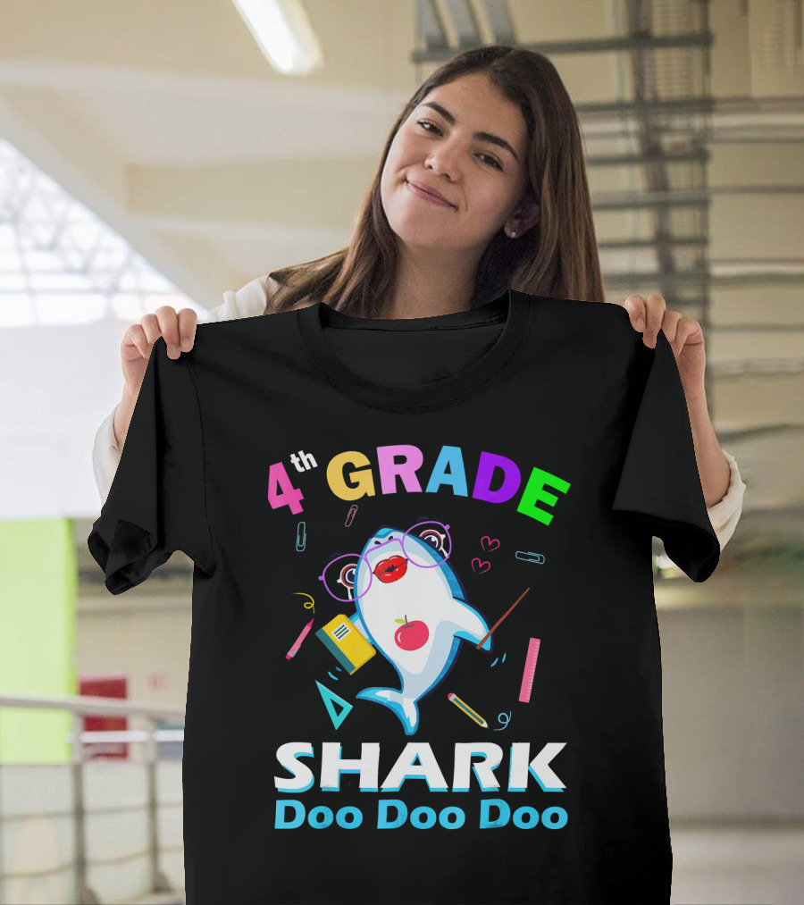 4th Grade Shark Teacher Doo Doo Doo T-Shirt