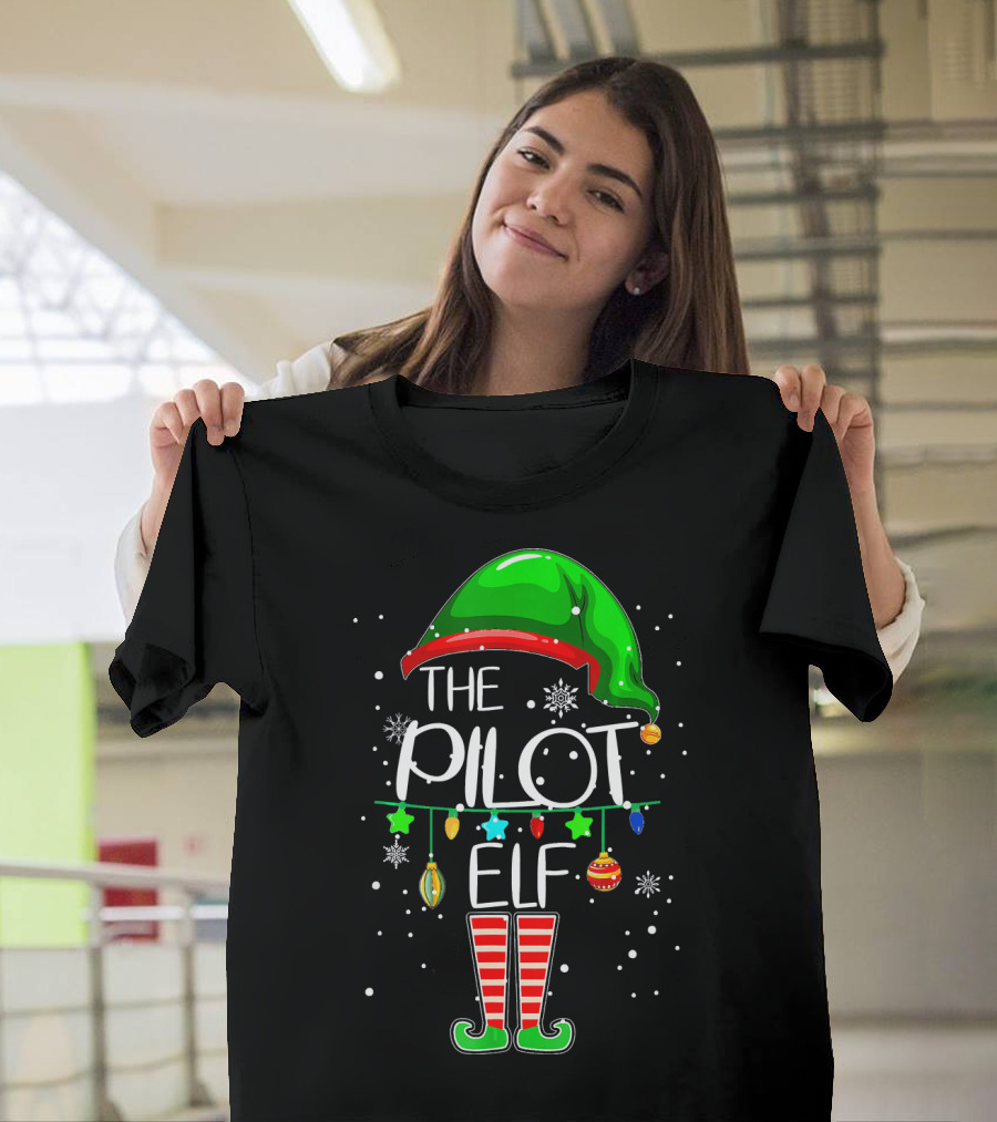 The Pilot Elf Christmas Holiday Family Matching T-Shirt