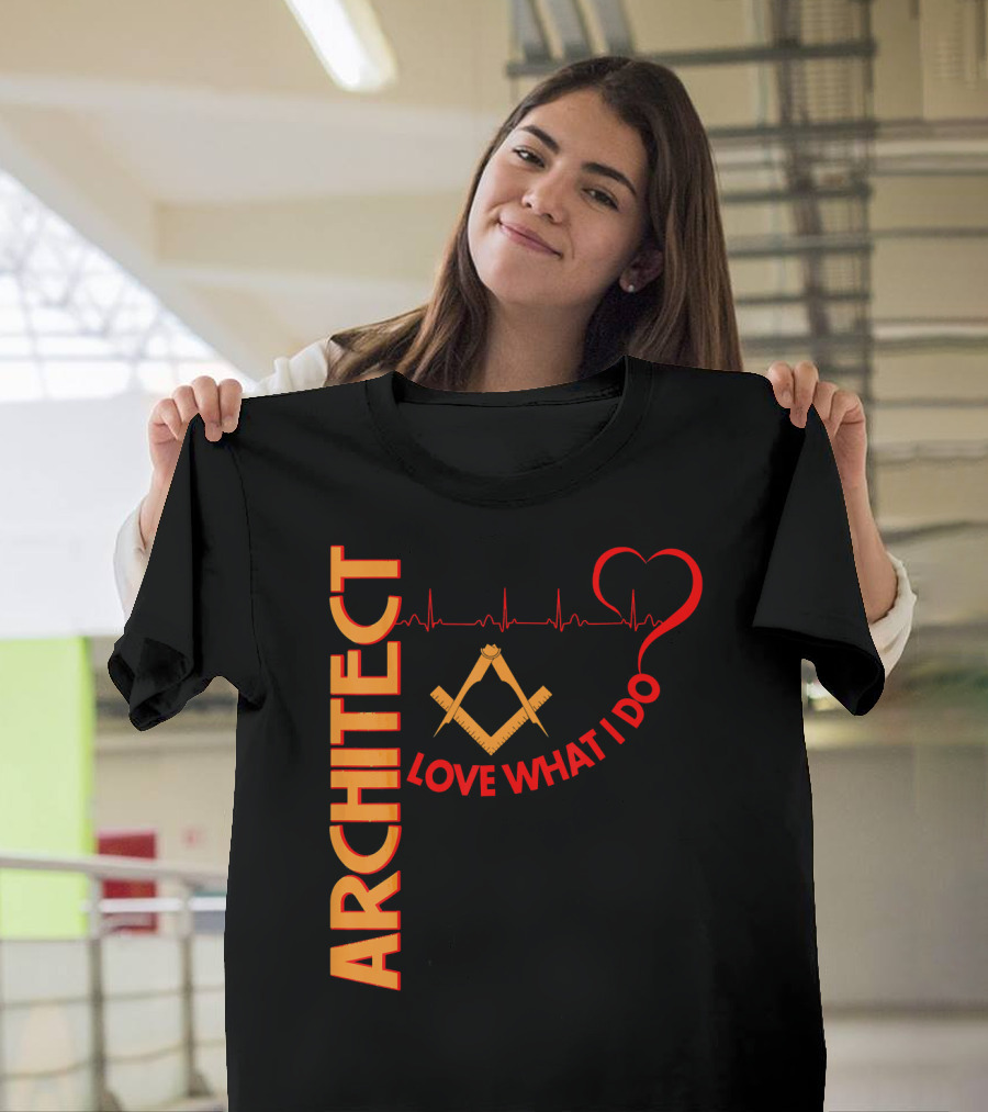 ARCHITECT Heartbeat Love What I Do Ruler Compass T-Shirt