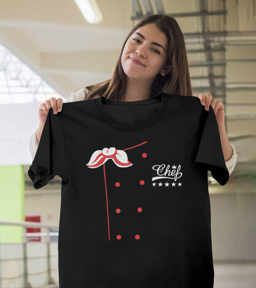 Chef Jacket Moustache Five Stars T-Shirt