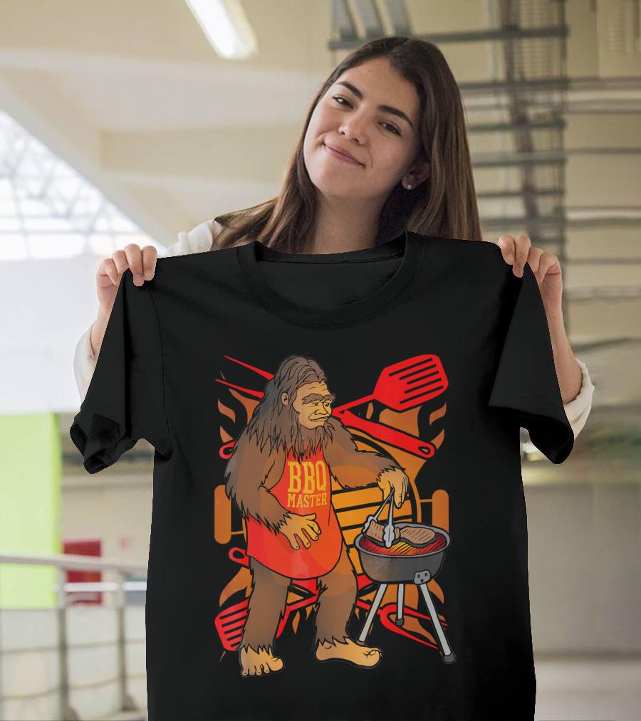 Bigfoot BBQ Master Chef Grill Funny Cooking Apron T-Shirt