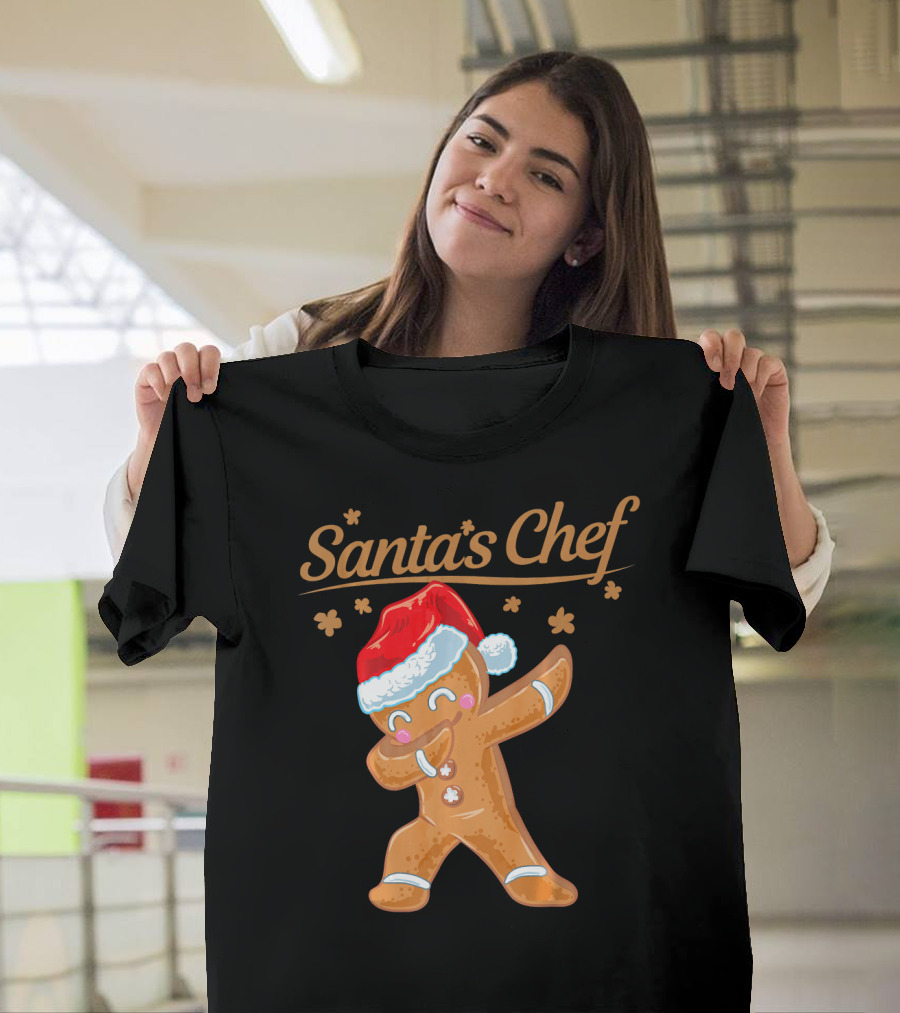 Santas Chef Funny Christmas Dabbing Ging T-Shirt