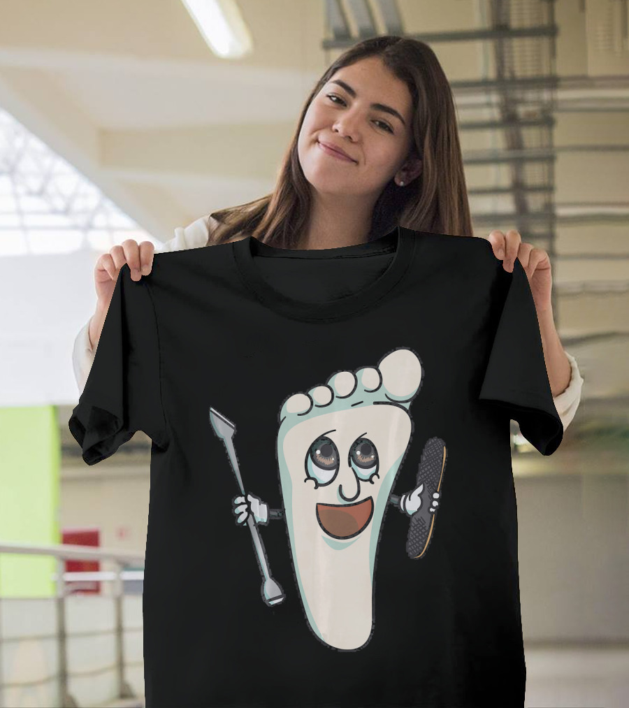 Foot Doctor Podiatrist Podiatry Medic Happy Foot Cartoon T-Shirt