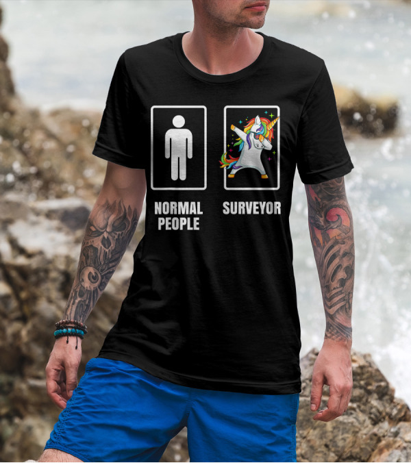 Normal People Surveyor Dabbing Unicorn T-Shirt