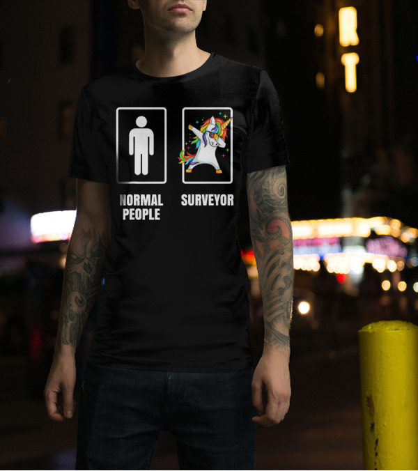 Normal People Surveyor Dabbing Unicorn T-Shirt