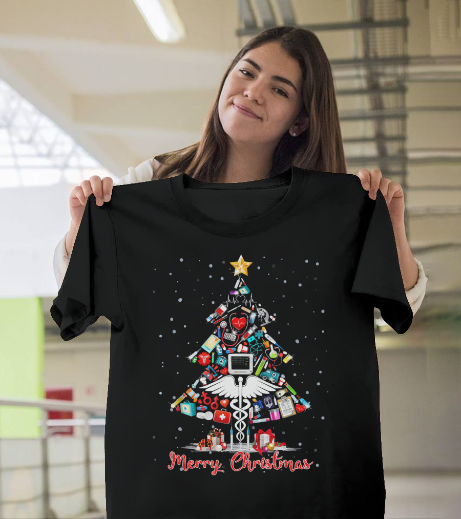 Merry Christmas Medical Doctor Tree T-Shirt