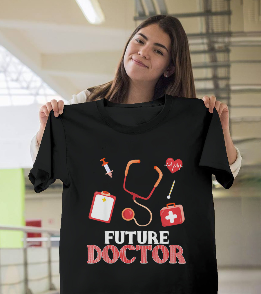 Future Doctor Kids Stethoscope Heart Syringe Medical Kit T-Shirt
