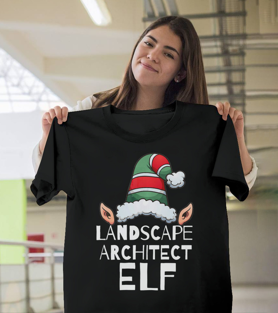 Elf Hat Landscape Architect Christmas T-Shirt