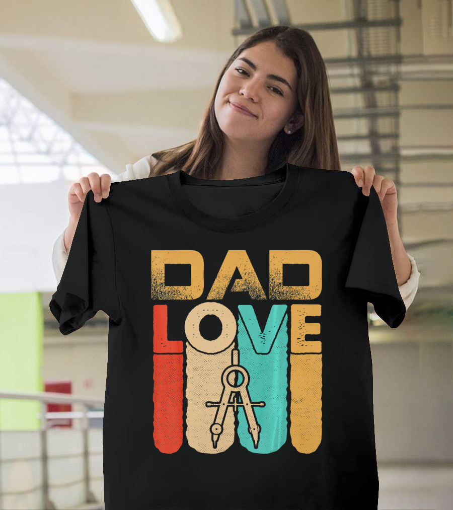 Dad Love Retro Vintage Architect T-Shirt