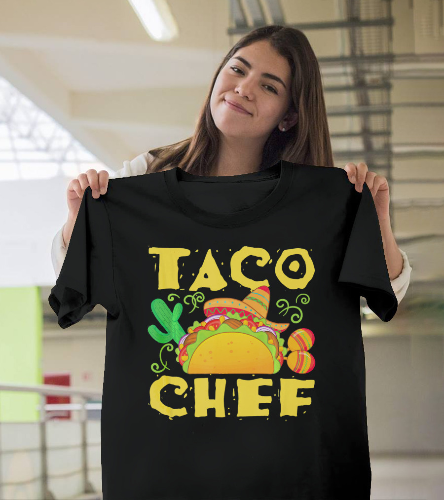 Taco Chef Sombrero Cactus Mexican Food T-Shirt