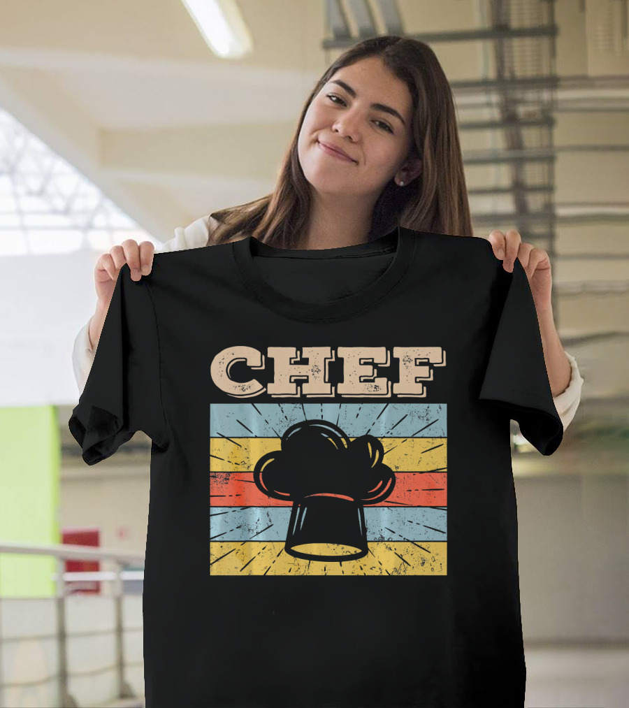 Vintage Retro Distressed Chef Cook Hat T-Shirt