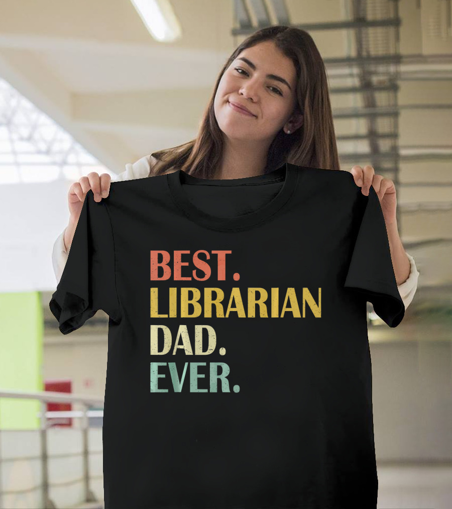 Best Librarian Dad Ever Vintage Mens T-Shirt