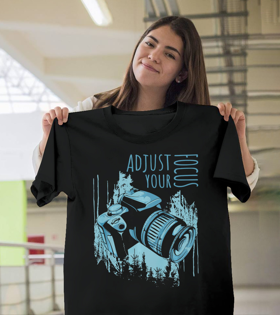 ADJUST YOUR FOCUS Vintage Camera Forest Scene T-Shirt